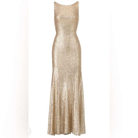 Theia Gemma Elegant Gold Sequin Evening Gown size 4. - Picture 6 of 13